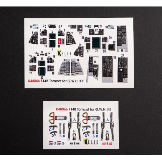 Kelik K48066 1/48 F 14b Tomcat Interior 3d Decals For Gwh Kit