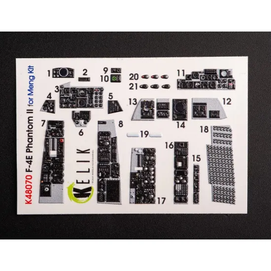 Kelik K48070 1/48 F 4e Phantom Ii Interior 3d Decals For Meng Kit
