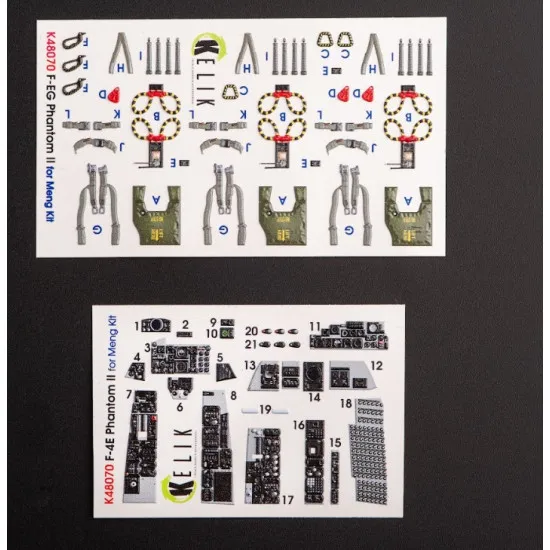 Kelik K48070 1/48 F 4e Phantom Ii Interior 3d Decals For Meng Kit