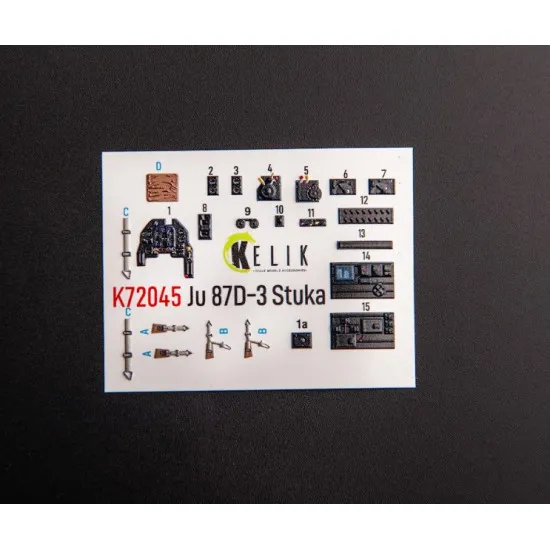 Kelik K72045 1/72 Junkers Ju 87d 3 Stuka Interior 3d Decal For Special Hobby Kit
