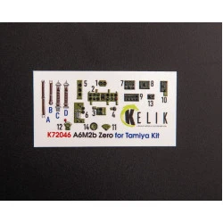Kelik K72046 1/72 A6m2b Zero Interior 3d Decals For Tamiya Kit