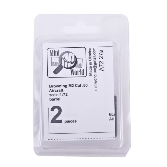 Browning M2 cal.50 Aircraft barrel (2 pieces) MG Brass 1/72 Mini World 7227A
