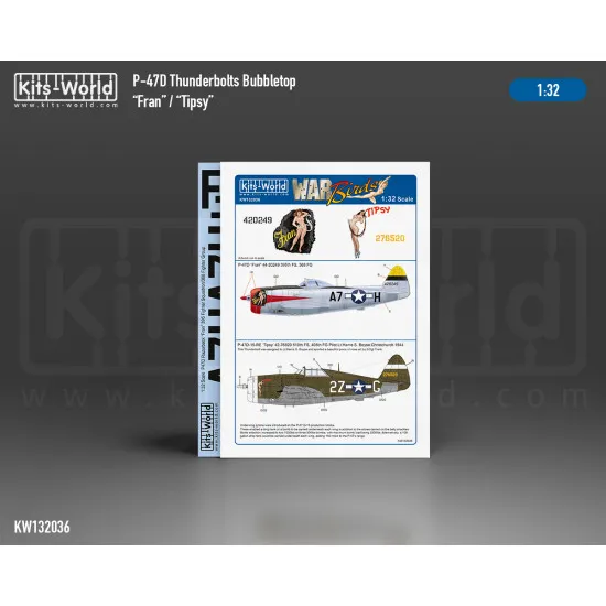 Kits World Kw132036 1/32 Decal P-47d Razorback Fran Ortipsy
