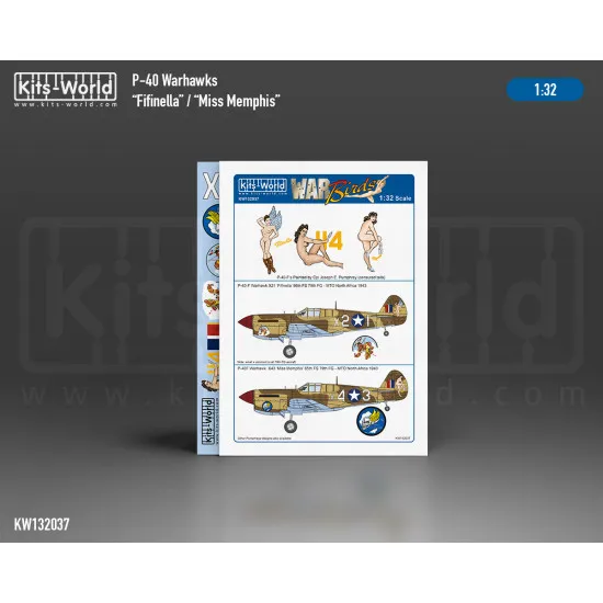 Kits World Kw132037 1/32 Decal Curtiss P-40f Warhawk Fifinella Miss Memphis