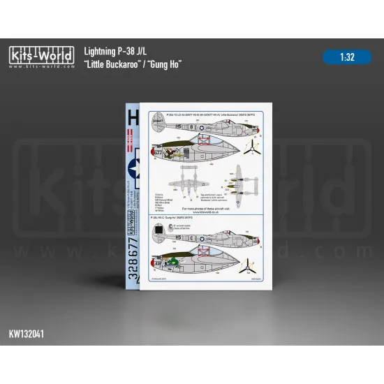 Kits World Kw132041 1/32 Decal Lockheed P-38 Lightning Little Buckaroo Gung Ho