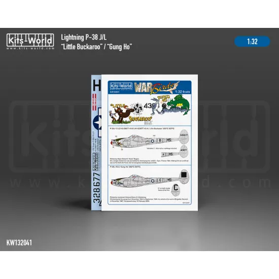 Kits World Kw132041 1/32 Decal Lockheed P-38 Lightning Little Buckaroo Gung Ho