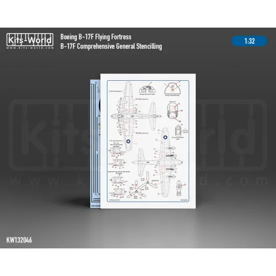Kits World Kw132046 1/32 Decal For Boeing B-17f/G Early National Insignia