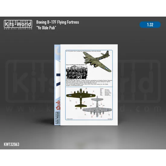 Kits World Kw132063 1/32 Decal For Boeing B-17f Flying Fortress