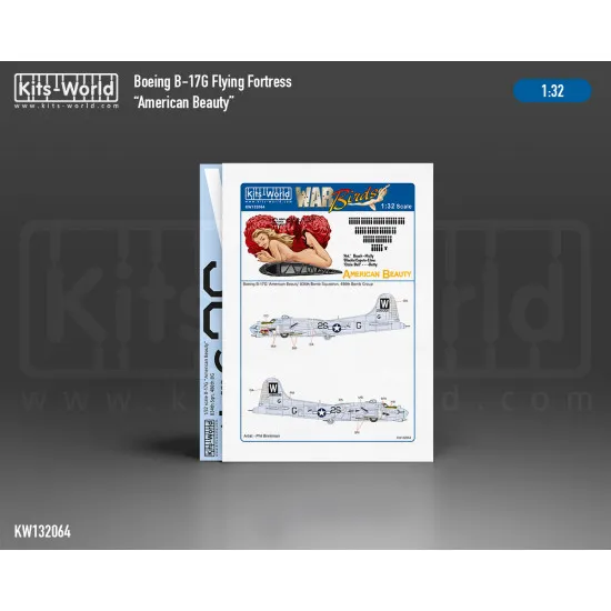 Kits World Kw132064 1/32 Decal For Boeing B-17f Flying Fortress