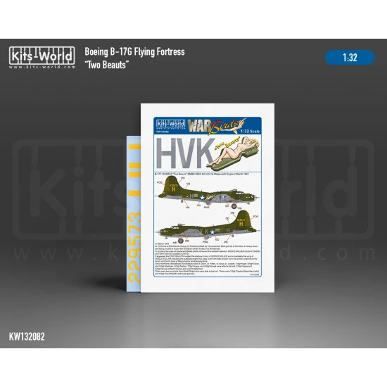 Kits World Kw132082 1/32 Decal For Boeing B-17g Flying Fortress