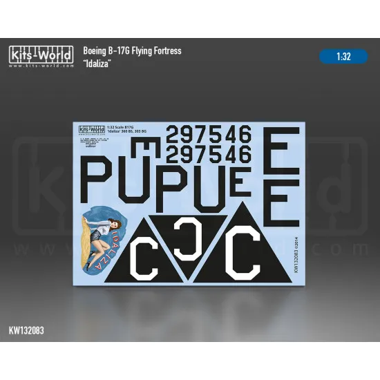 Kits World Kw132083 1/32 Decal For Boeing B-17g Flying Fortress