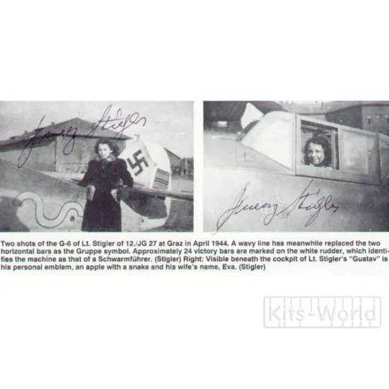Kits World Kw132084 1/32 Messerschmitt Me109g-6 Jg/27/6 Pilot Franz Stigler