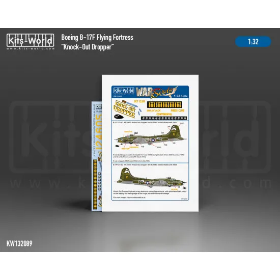 Kits World Kw132089 1/32 Decal For Boeing B-17f Flying Fortress