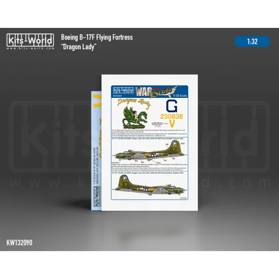 Kits World Kw132090 1/32 Decal For Boeing B-17f Flying Fortress