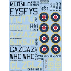 Kits World Kw132106 1/32 Decal For Raf Mustang Aces Mkiii/Mkiv 1944-1945