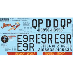 Kits World Kw132125 1/32 Decal For P-51b Mustang 44-13956 Qp-d Jan