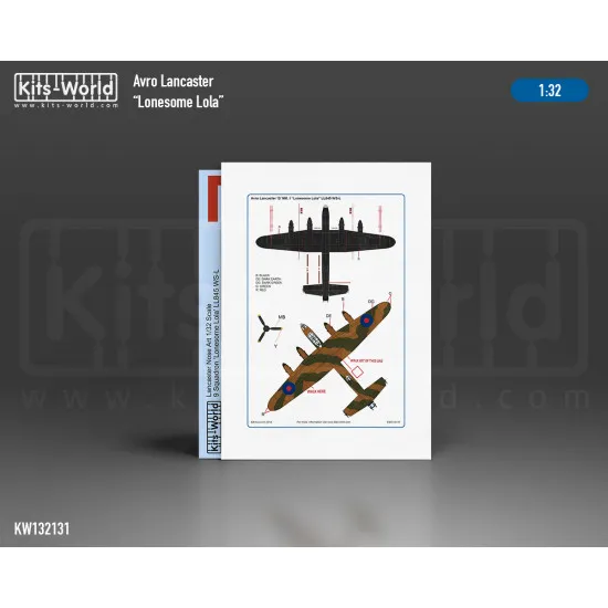 Kits World Kw132131 1/32 Decal For Avro Lancaster Bomber B.mk.i Lonesome Lola