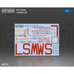 Kits World Kw132131 1/32 Decal For Avro Lancaster Bomber B.mk.i Lonesome Lola