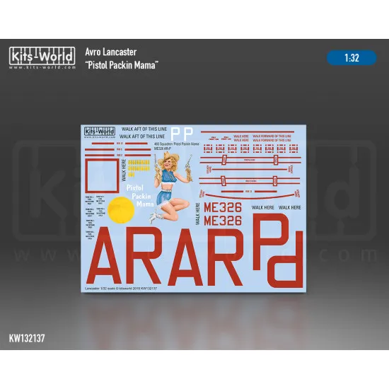 Kits World Kw132137 1/32 Decal For Avro Lancaster Bomber B.mk.iii No.9 Squadron