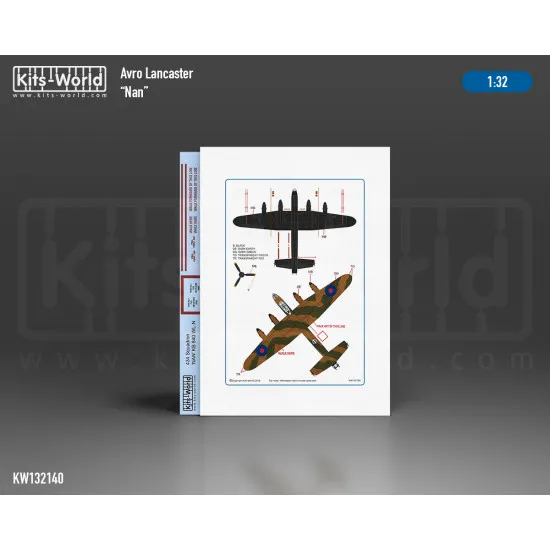 Kits World Kw132140 1/32 Avro Lancaster Bomber B.mk.i 434 Sqaudron Nan Kb840 Wl-n