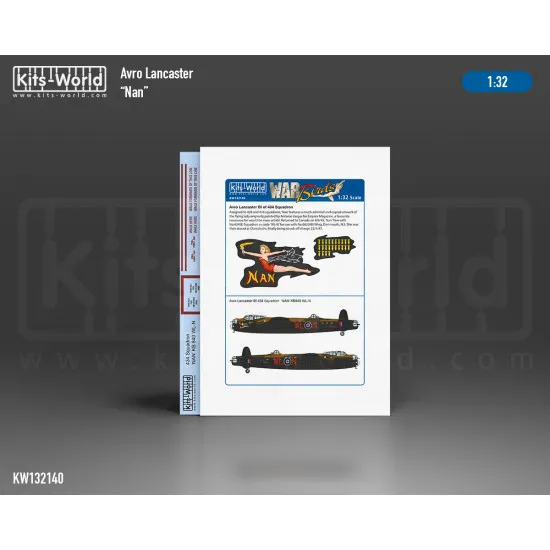 Kits World Kw132140 1/32 Avro Lancaster Bomber B.mk.i 434 Sqaudron Nan Kb840 Wl-n