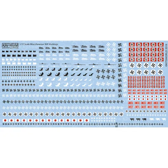 Kits World Kw132141 1/32 Decal Kill Markings Ww Ii Accessories For Aircraft
