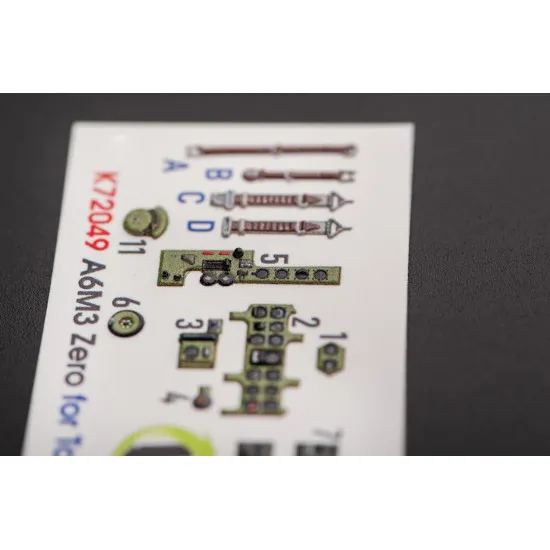 Kelik K72049 1/72 A6m3 Zero Interior 3d Decals For Tamiya Kit
