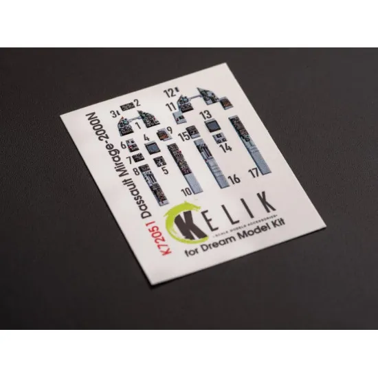Kelik K72051 1/72 Mirage 2000n Interior 3d Decals For Dream Model Kit