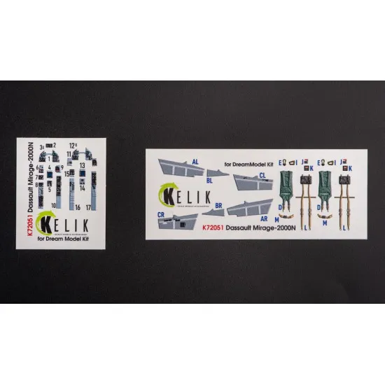 Kelik K72051 1/72 Mirage 2000n Interior 3d Decals For Dream Model Kit
