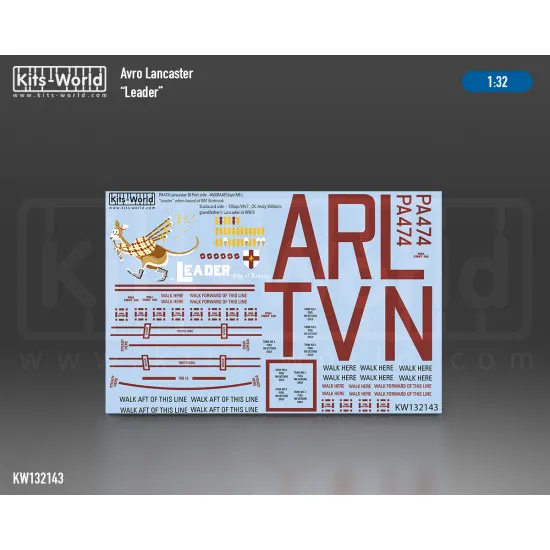Kits World Kw132143 1/32 Decal For Avro Lancaster Bomber B.mk.i Pa474 Lancastera