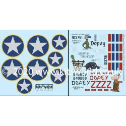 Kits World Kw132144 1/32 Decal For B-24d Liberator Dopey And Arkansas Traveler