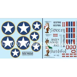 Kits World Kw132146 1/32 Decal For B-24d Liberator Sneezy And Bashful Jersey Jackass