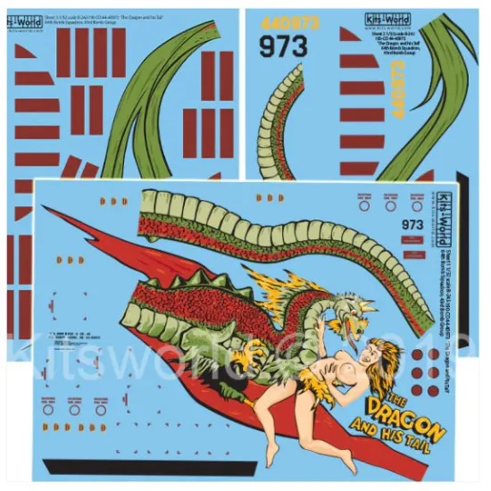 Kits World Kw132150 1/32 B-24j-190-co Liberator 44-40973 Dragon And His Tail 64th Bomb Squadron 43rd Bomb Group