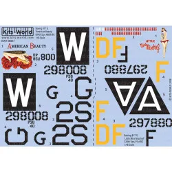 Kits World Kw148001 1/48 Decal For Boeing B-17g Flying Fortress American Beauty