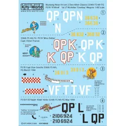Kits World Kw148008 1/48 Decal American Nose Art P51b Mustang Ill Wind Miss Dallas Shanghri La Salem Representative