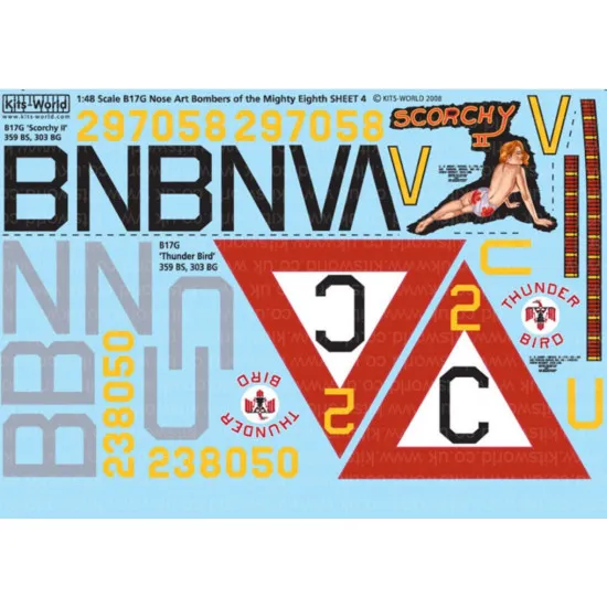 Kits World Kw148016 1/48 Decal For Boeing B-17g Flying Fortress Accessories Kit