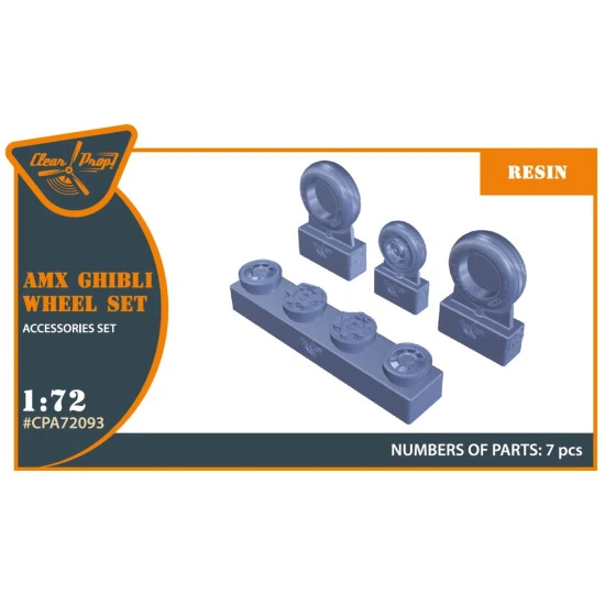 Clear Prop 72093 1/72 Amx Ghibli Wheelset Resin Model