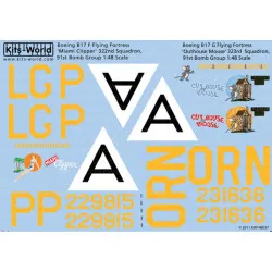 Kits World Kw148037 1/48 Decal For Boeing B-17 F/G Flying Fortress