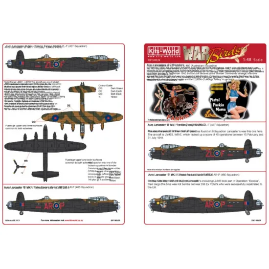 Kits World Kw148038 1/48 Decal For Lancaster Bomber 9 Squadron I Am Easy