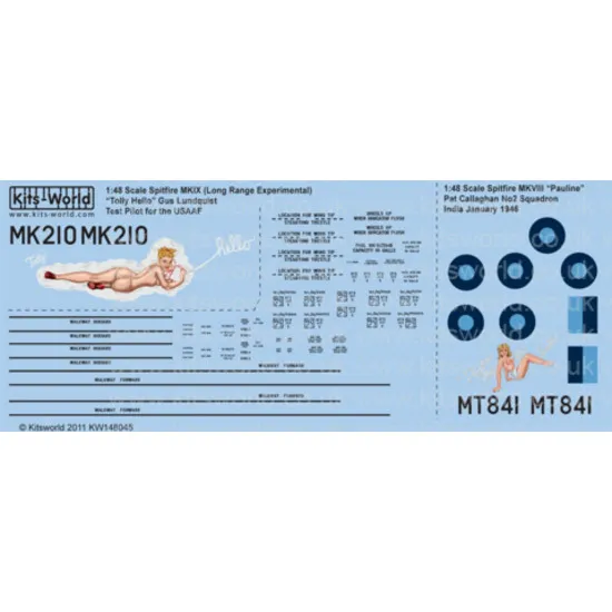 Kits World Kw148045 1/48 Decal For Supermarine Spitfire Mk Ix