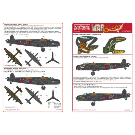 Kits World Kw148046 1/48 Decal For Handley Page Halifax Londons Revenge