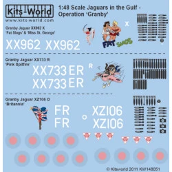Kits World Kw148051 1/48 Decal For Jaguars In The Gulf Operation Granby Raf 1974
