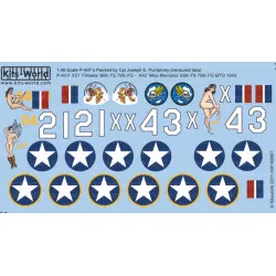 Kits World Kw148067 1/48 Decal P-40 Tomahawks Censured Tails Painted By Cpl Joseph E Pumphrey
