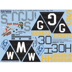 Kits World Kw148094 1/48 Decal For Boeing B-17f/G Flying Fortress