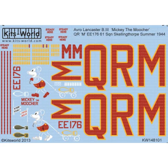 Kits World Kw148101 1/48 Avro Lancaster B.iii Of-n O Ee176 97 Sqn Bourn 1944