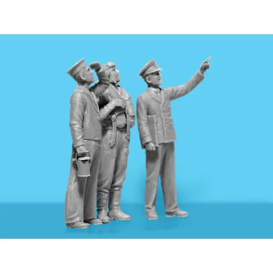 Icm 32118 1/32 Pilots Of British Naval Aviation Wwii 3 Figures Plastic Kit