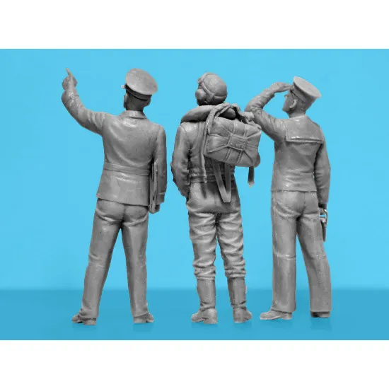 Icm 32118 1/32 Pilots Of British Naval Aviation Wwii 3 Figures Plastic Kit