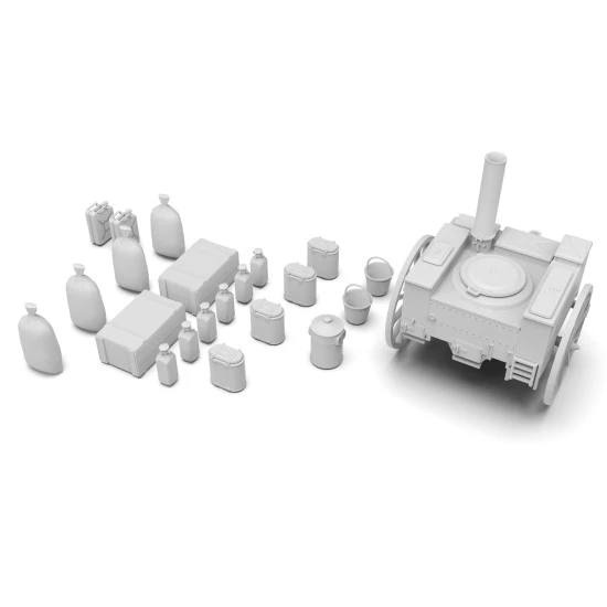 Icm 35415 1/35 Ahn Gulaschkanone Wwii German Mobile Field Kitchen Model Kit