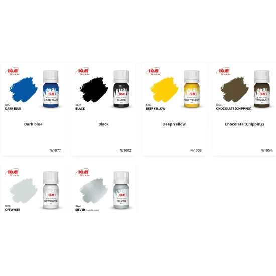 Icm 3046 Luftwaffe Pilots Acrylic Paint Set 6 Pcs In Kit