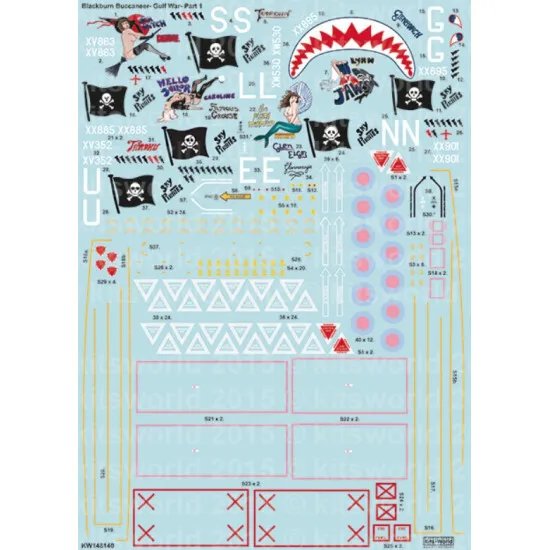 Kits World Kw148140 1/48 Decal For Blackburn Buccaneer S2b